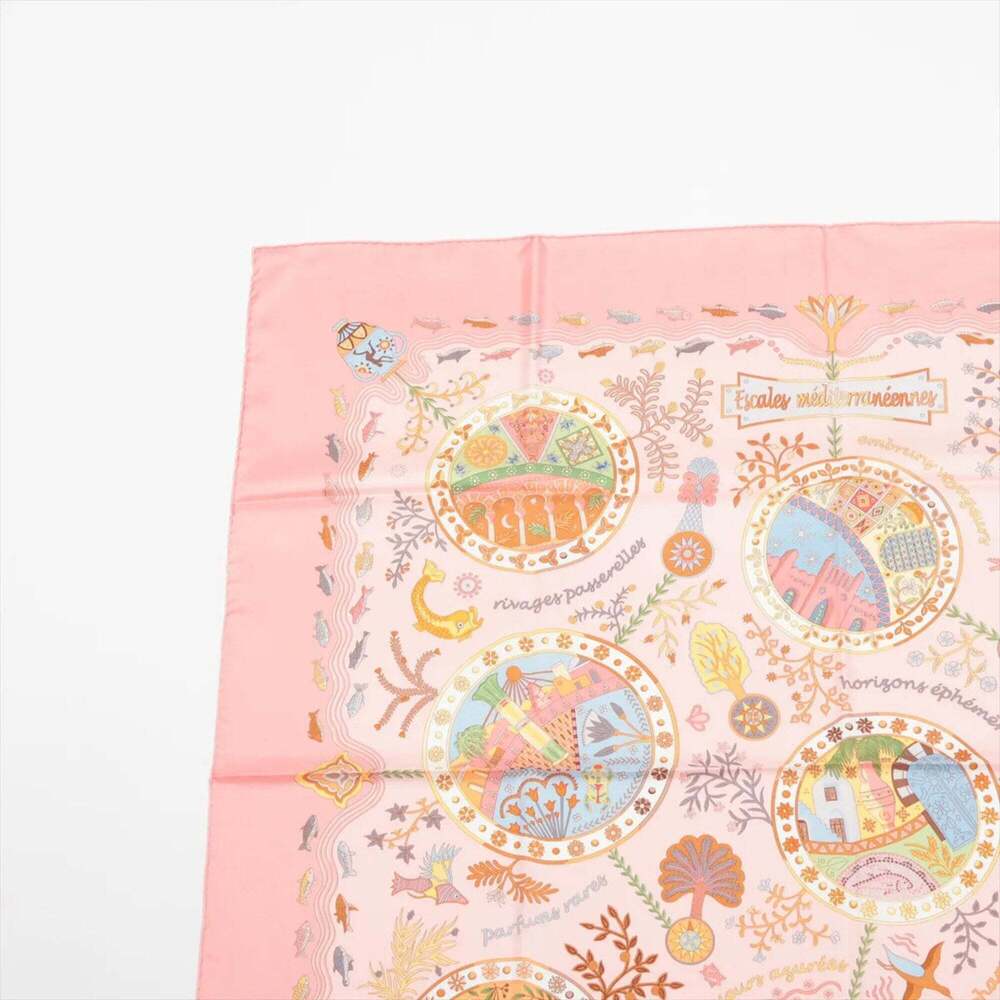 HERMES Pink Silk Scarf - Picture 2 of 8